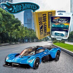 2025 Hot Wheels Elite 64 Aston Martin Valkyrie Blue Factory Sealed in Protector!